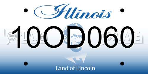 10OD060 Illinois License Plate