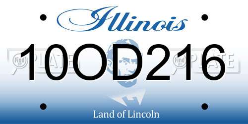 10OD216 Illinois License Plate