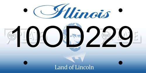 10OD229 Illinois License Plate
