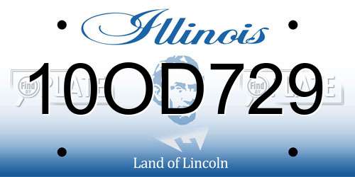 10OD729 Illinois License Plate