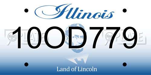10OD779 Illinois License Plate