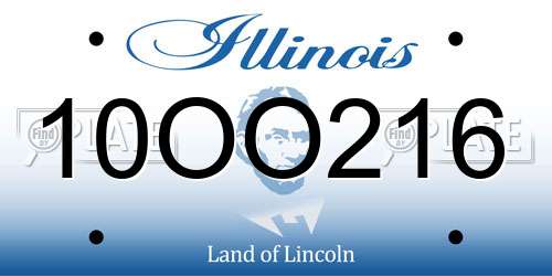 10OO216 Illinois License Plate