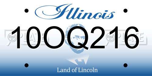 10OQ216 Illinois License Plate