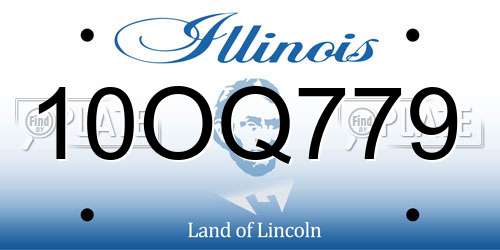 10OQ779 Illinois License Plate