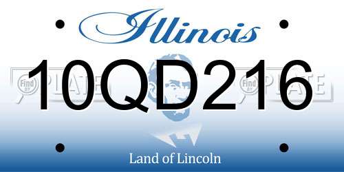 10QD216 Illinois License Plate