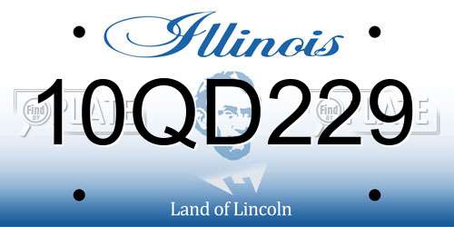 10QD229 Illinois License Plate