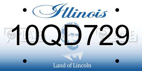 10QD729 Illinois License Plate