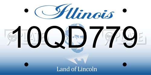 10QD779 Illinois License Plate