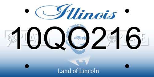 10QO216 Illinois License Plate