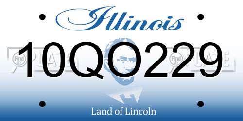 10QO229 Illinois License Plate