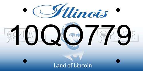 10QO779 Illinois License Plate