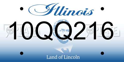 10QQ216 Illinois License Plate