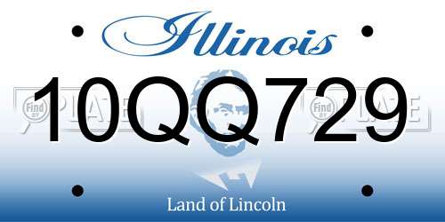 10QQ729 Illinois License Plate