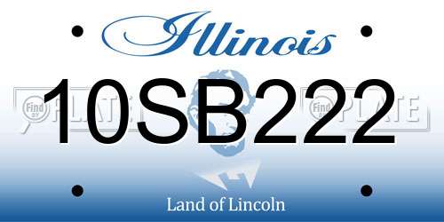 10SB222 Illinois License Plate
