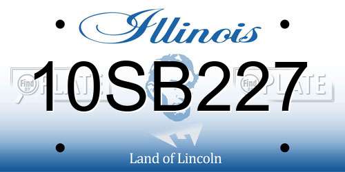 10SB227 Illinois License Plate