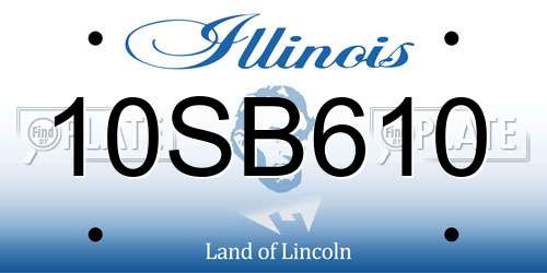 10SB610 Illinois License Plate