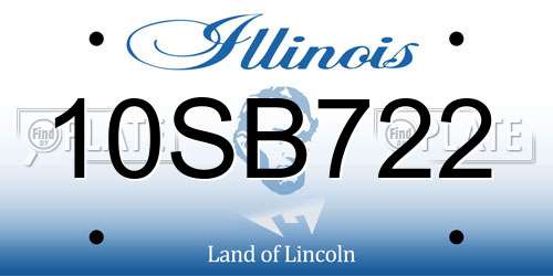 10SB722 Illinois License Plate