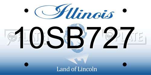 10SB727 Illinois License Plate