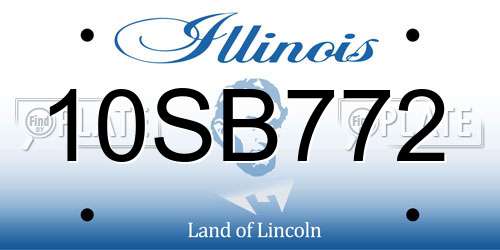 10SB772 Illinois License Plate