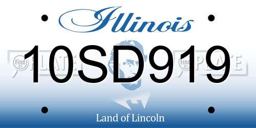 10SD919 Illinois License Plate