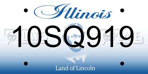 10SQ919 Illinois License Plate