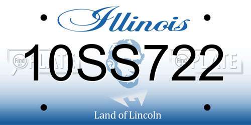 10SS722 Illinois License Plate