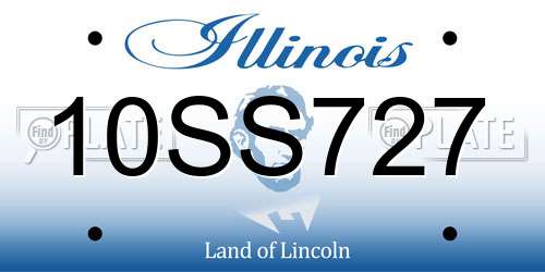 10SS727 Illinois License Plate