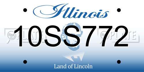 10SS772 Illinois License Plate
