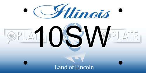 10SW Illinois License Plate
