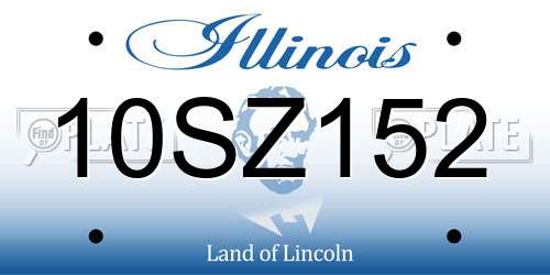 10SZ152 Illinois License Plate