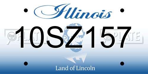 10SZ157 Illinois License Plate