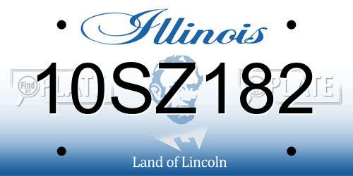 10SZ182 Illinois License Plate