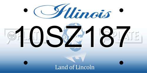 10SZ187 Illinois License Plate