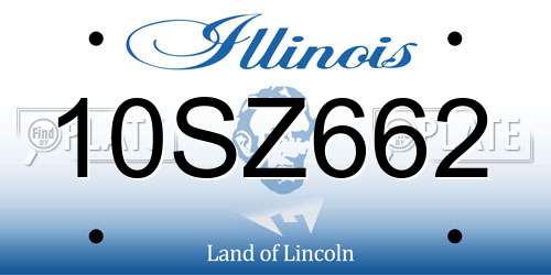 10SZ662 Illinois License Plate