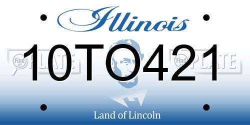 10TO421 Illinois License Plate