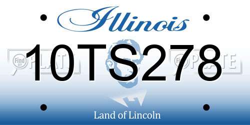 10TS278 Illinois License Plate