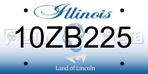 10ZB225 Illinois License Plate