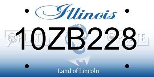 10ZB228 Illinois License Plate
