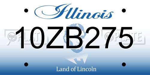10ZB275 Illinois License Plate