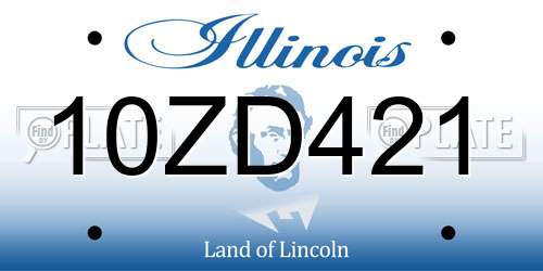 10ZD421 Illinois License Plate