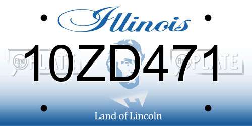 10ZD471 Illinois License Plate