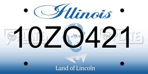 10ZO421 Illinois License Plate