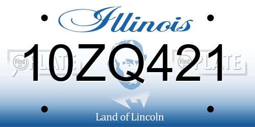10ZQ421 Illinois License Plate
