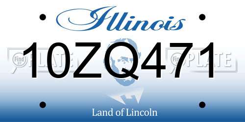 10ZQ471 Illinois License Plate