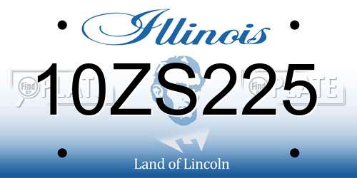 10ZS225 Illinois License Plate