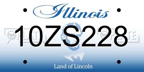 10ZS228 Illinois License Plate