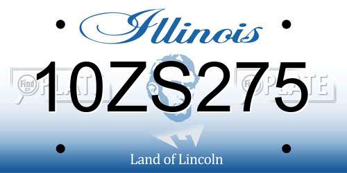 10ZS275 Illinois License Plate