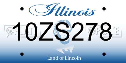 10ZS278 Illinois License Plate
