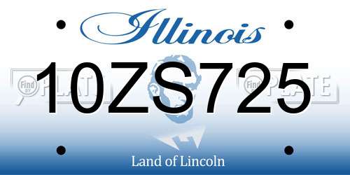 10ZS725 Illinois License Plate