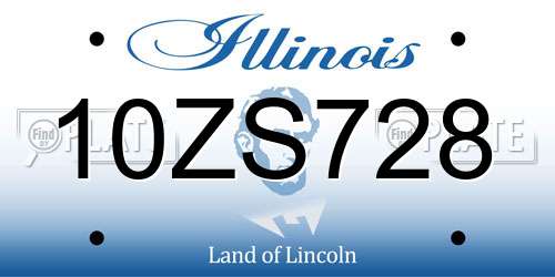 10ZS728 Illinois License Plate